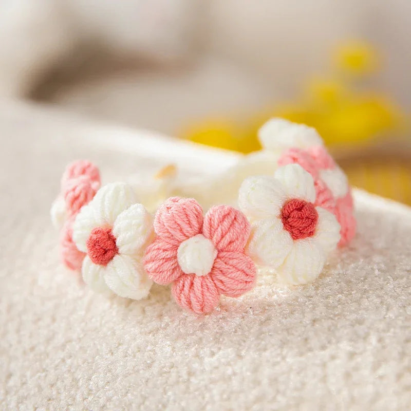 Handmade Crochet Flower Pet Collar Necklace