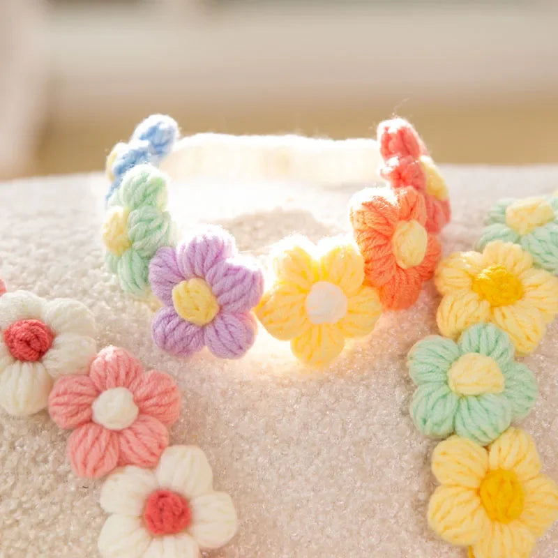 Handmade Crochet Flower Pet Collar Necklace