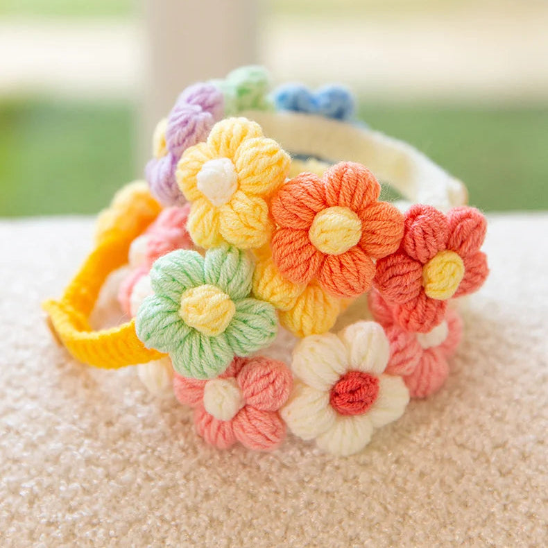 Handmade Crochet Flower Pet Collar Necklace