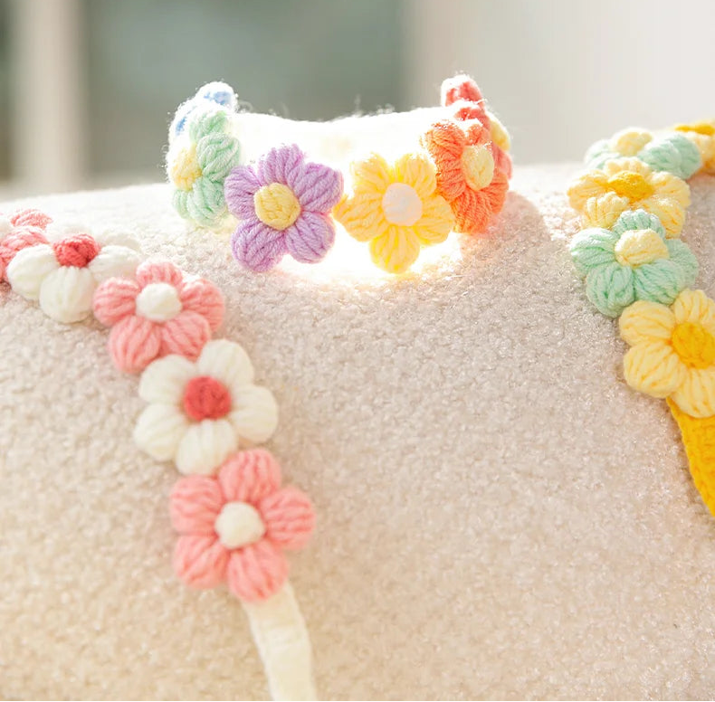 Handmade Crochet Flower Pet Collar Necklace