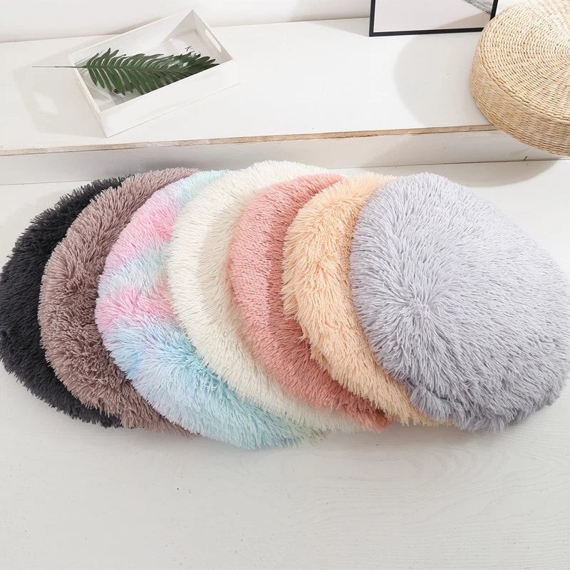 Plush Round Furry Mat Pet Bed Cushion