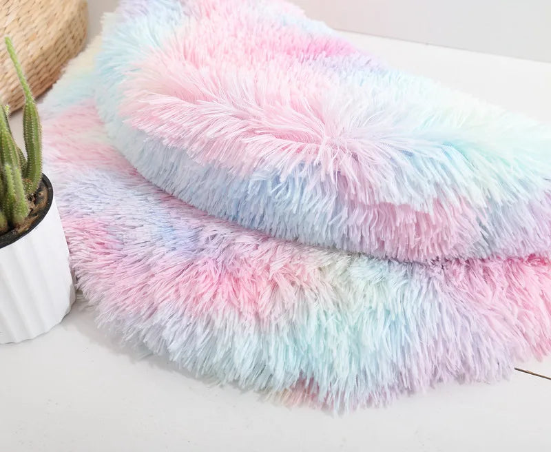 Plush Round Furry Mat Pet Bed Cushion