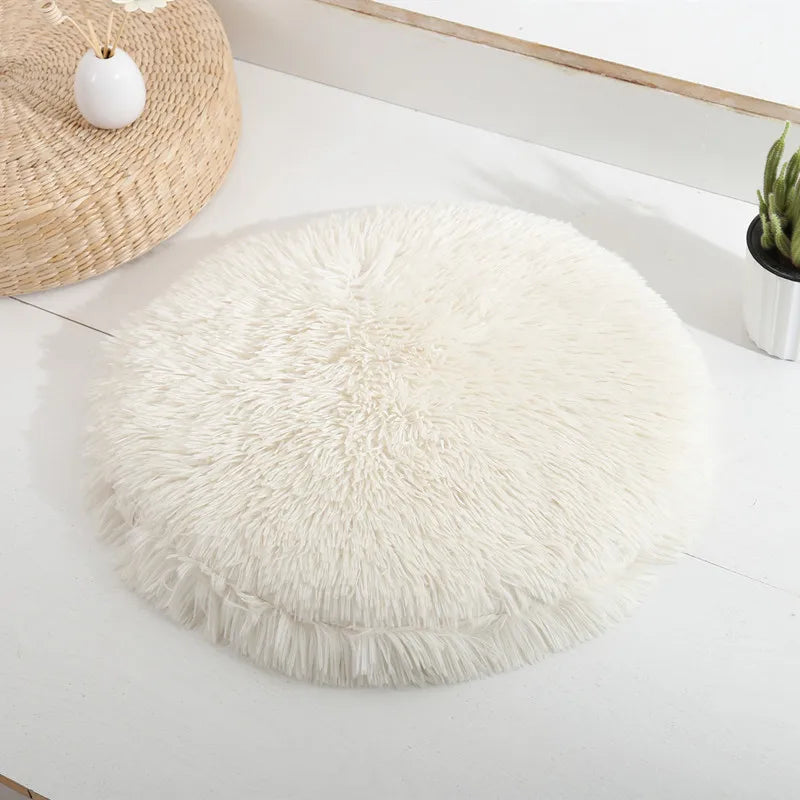 Plush Round Furry Mat Pet Bed Cushion