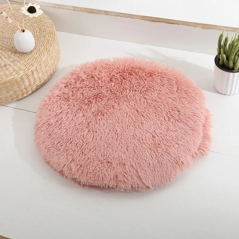Plush Round Furry Mat Pet Bed Cushion