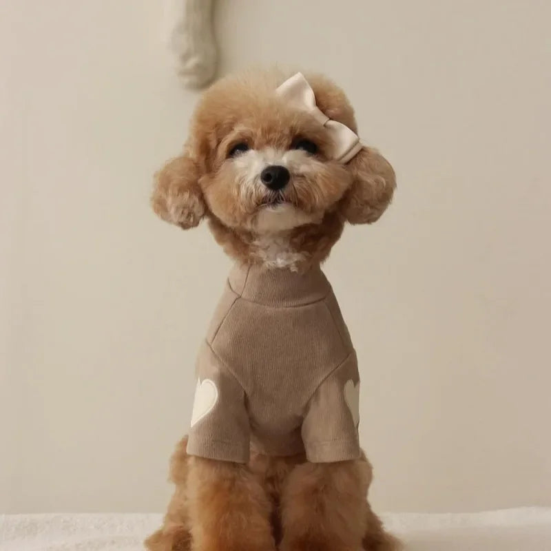 Heart Pattern Comfortable Pet Hoodie for Cats and Puppies