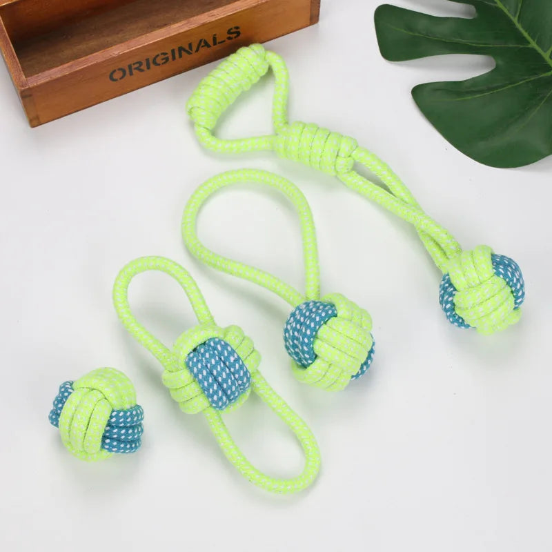 Interactive Cotton Rope and Balls Dog Chew Toys