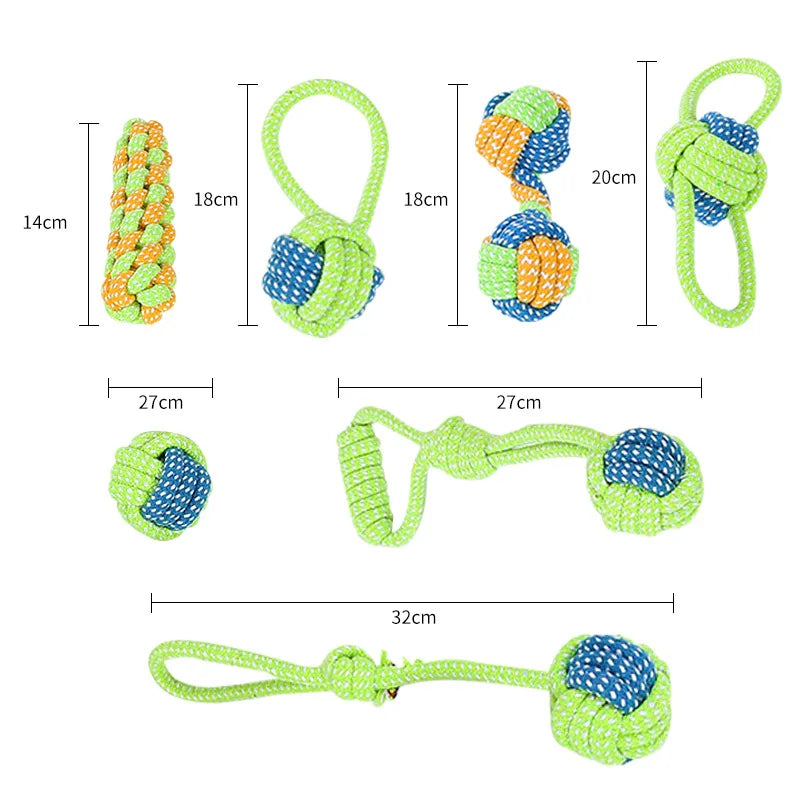 Interactive Cotton Rope and Balls Dog Chew Toys