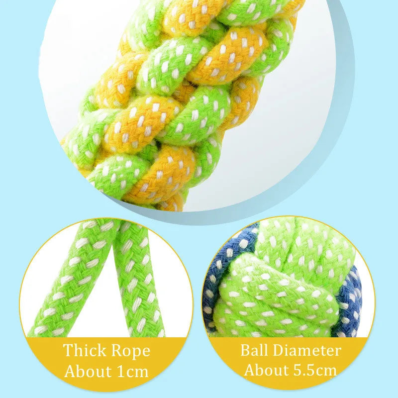 Interactive Cotton Rope and Balls Dog Chew Toys