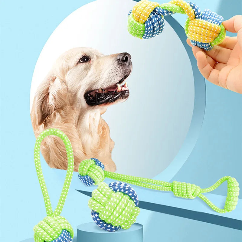 Interactive Cotton Rope and Balls Dog Chew Toys