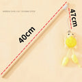 Interactive Feather Wood Handle Tassel Stick with Bell