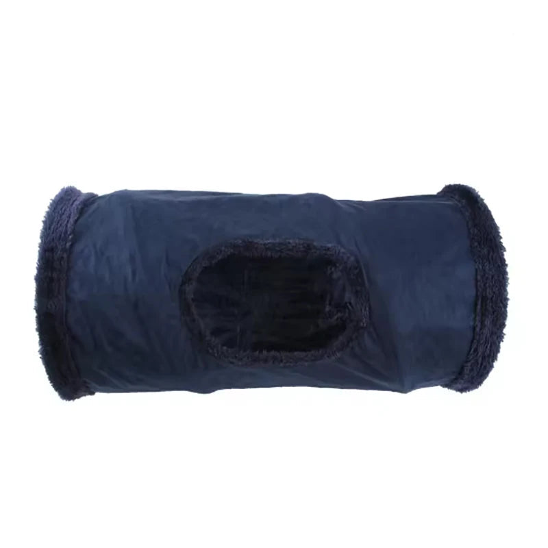 Interactive Plush Pet Tunnel with Dangling Pom Pom