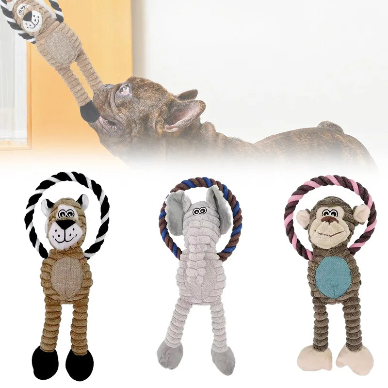 Interactive Teeth Cleaning Squeaky Dog Plush