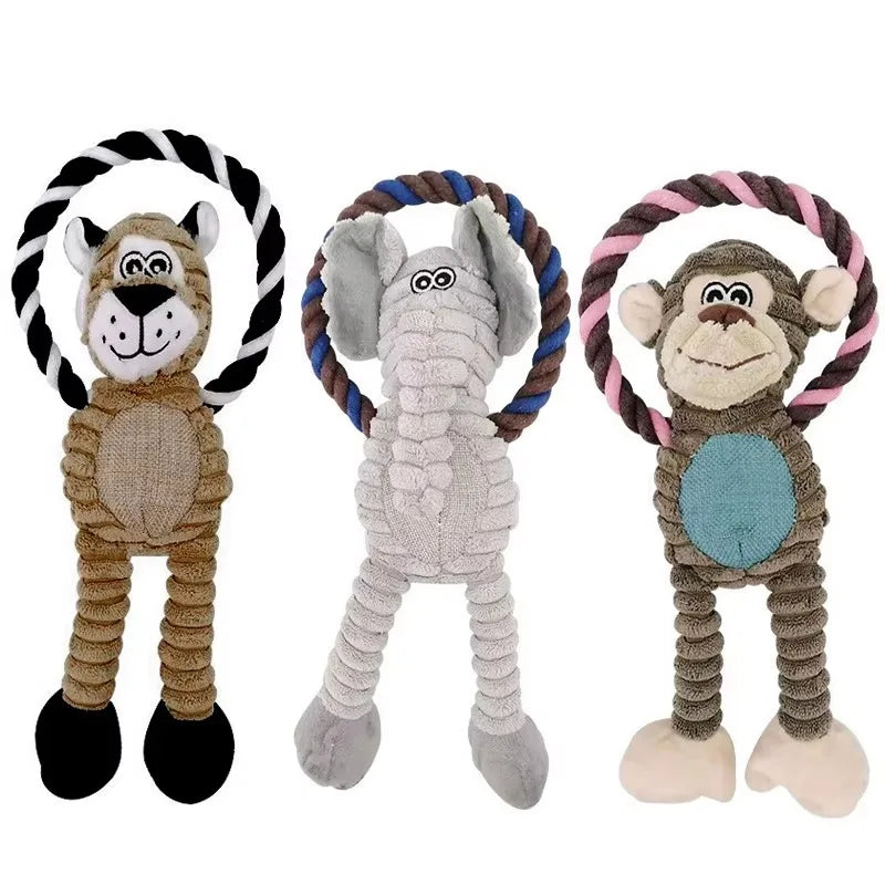 Interactive Teeth Cleaning Squeaky Dog Plush