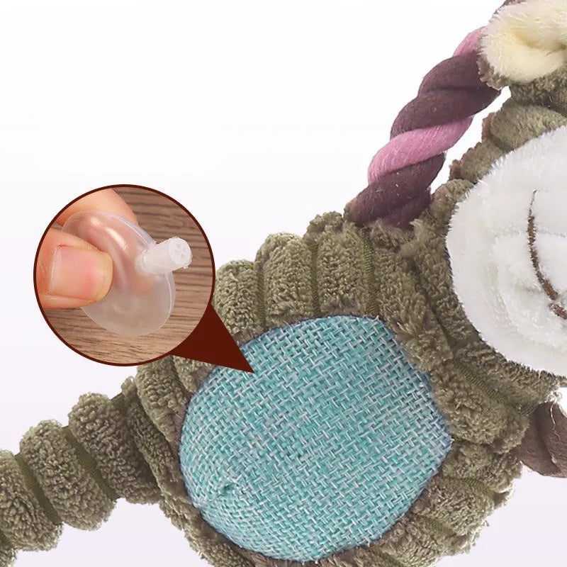 Interactive Teeth Cleaning Squeaky Dog Plush