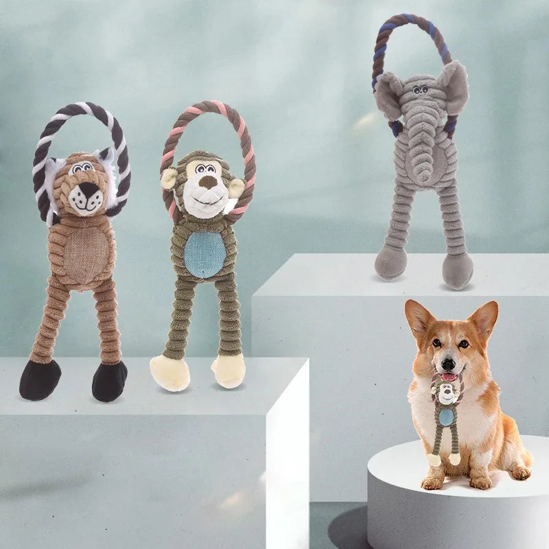 Interactive Teeth Cleaning Squeaky Dog Plush