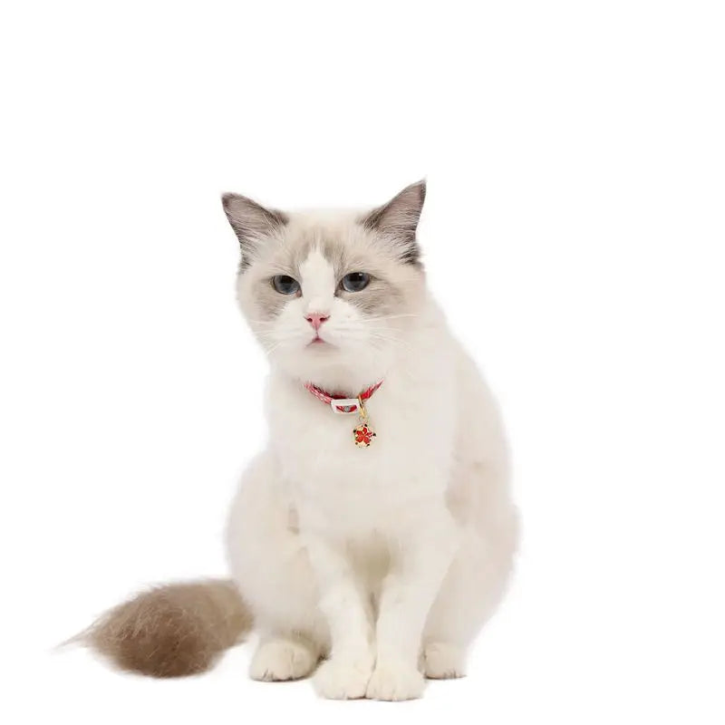 Japanese Style Floral Cat Collar with Bell