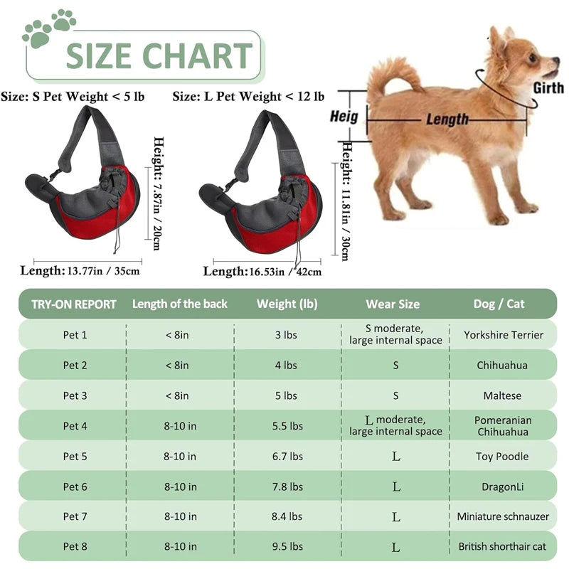 Mesh Sling Crossbody Pet Cat Dog Carrier Shoulder Bag