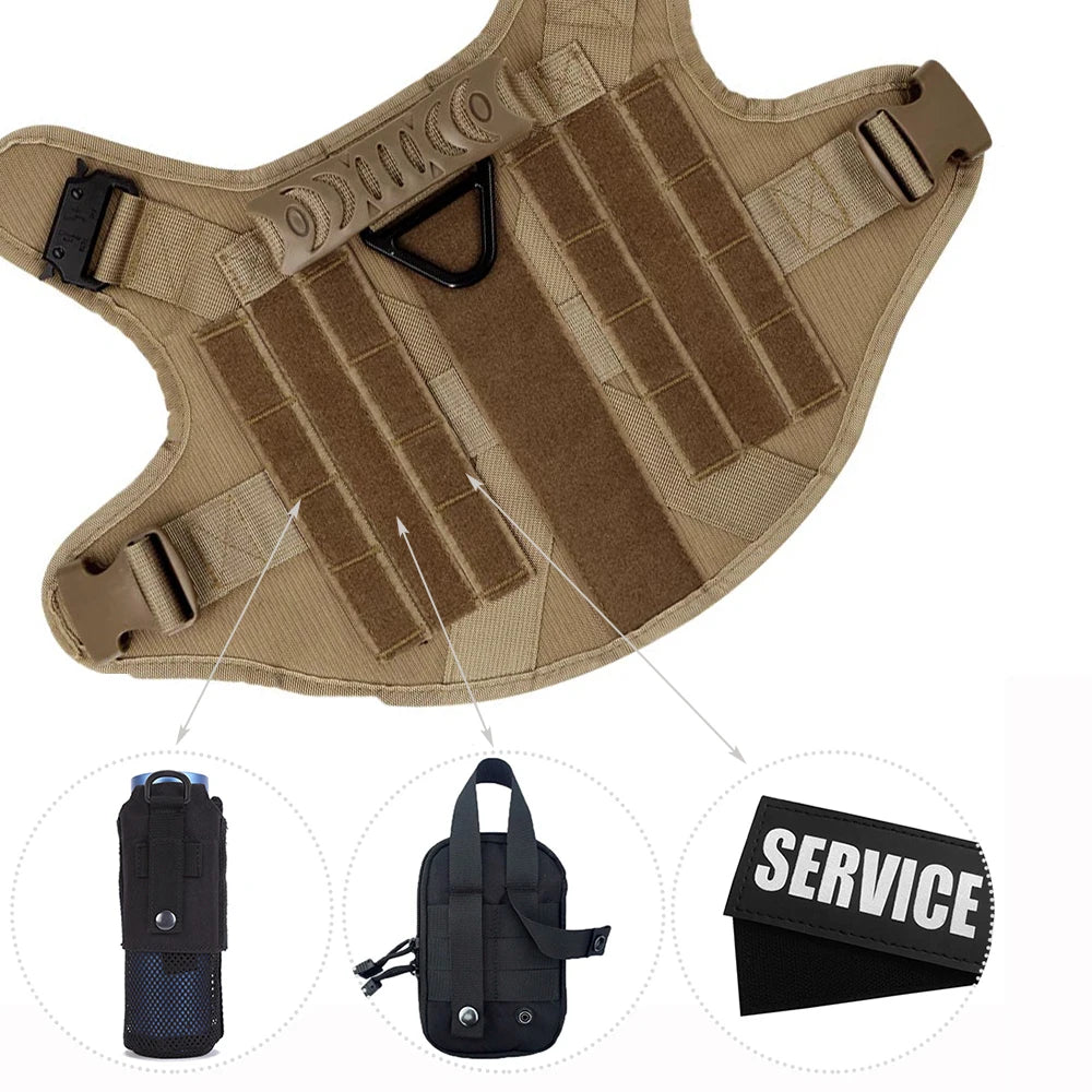Military Style Large Dog Training Vest Harness
