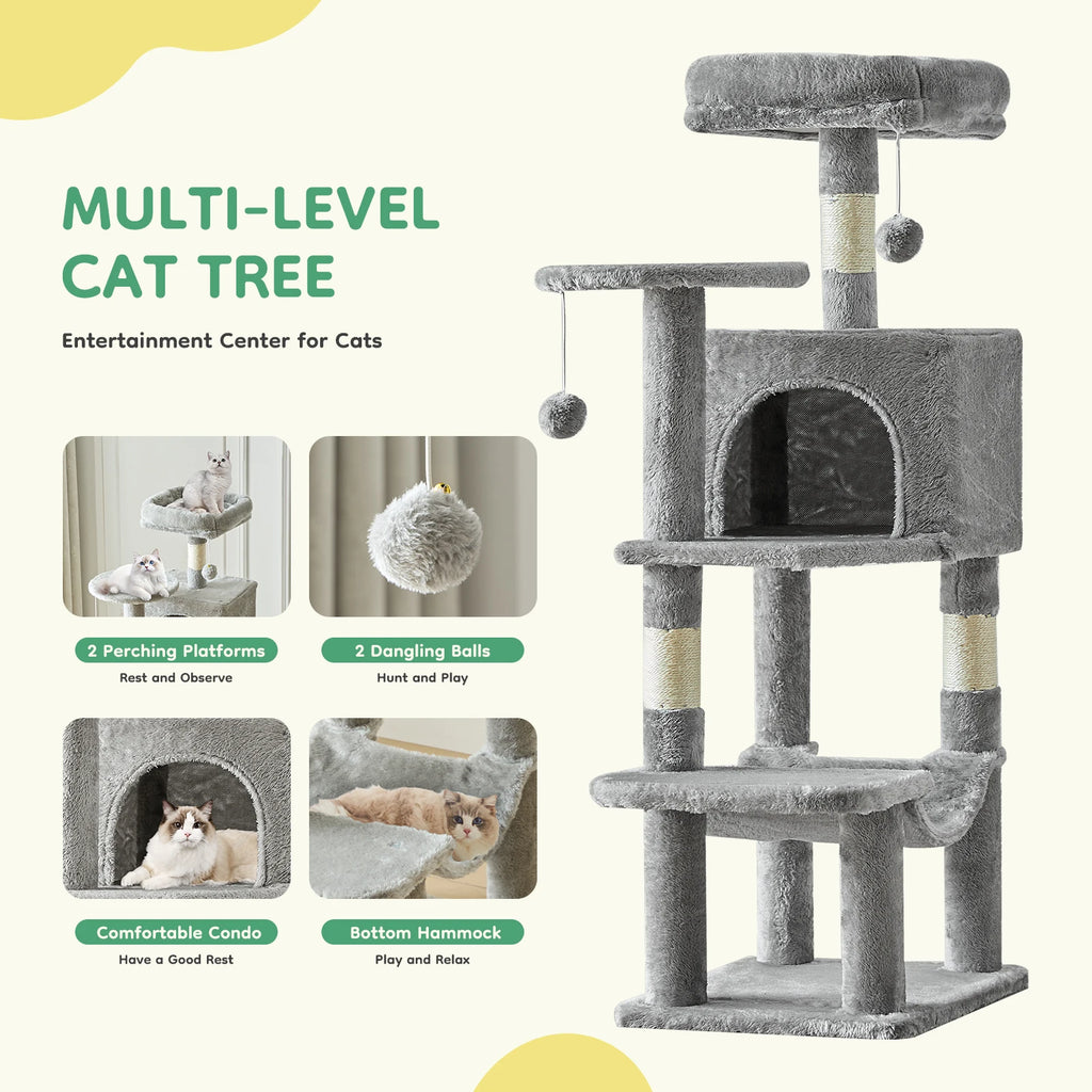 Multi-Level Cat Tree Tower with Condo & Hammock