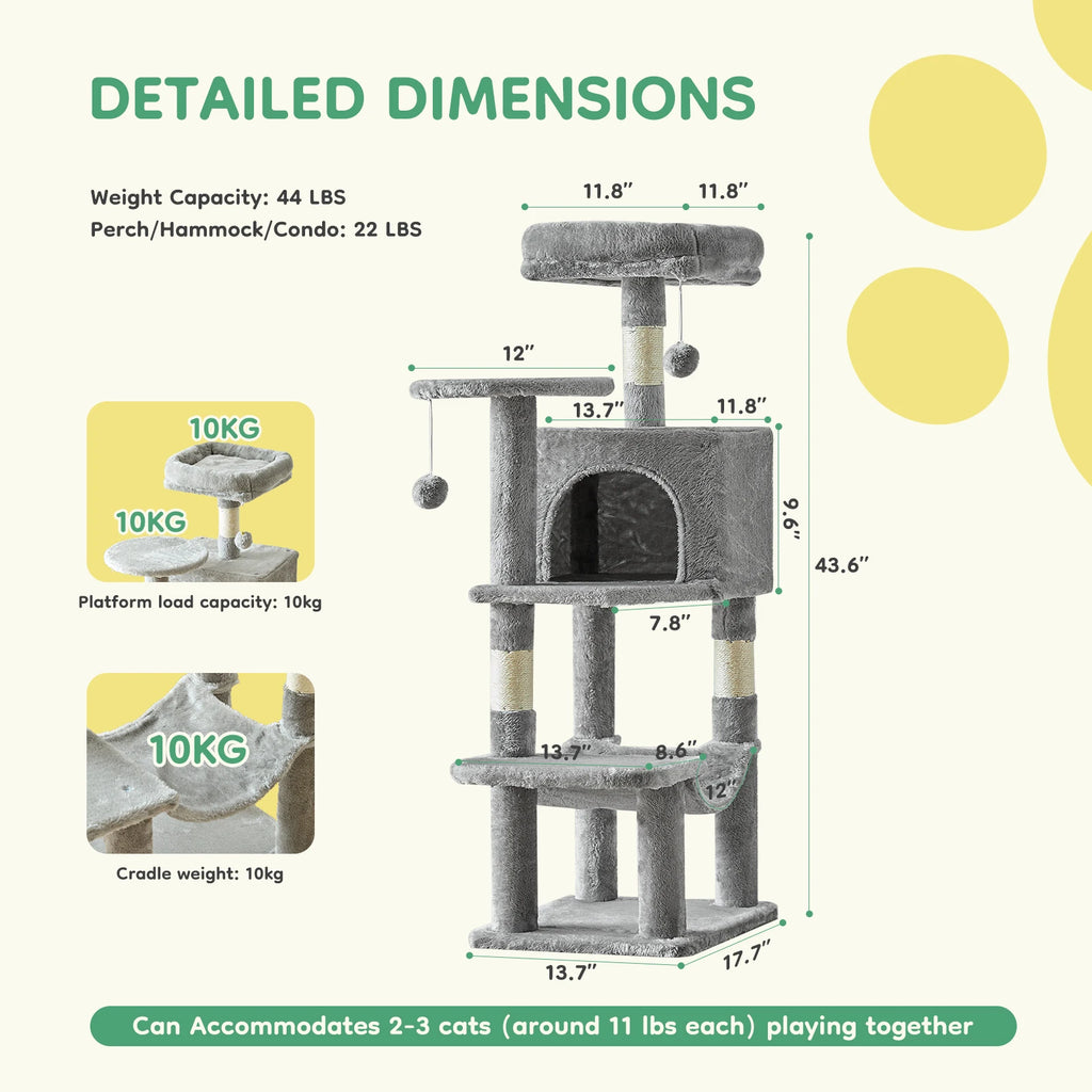 Multi-Level Cat Tree Tower with Condo & Hammock