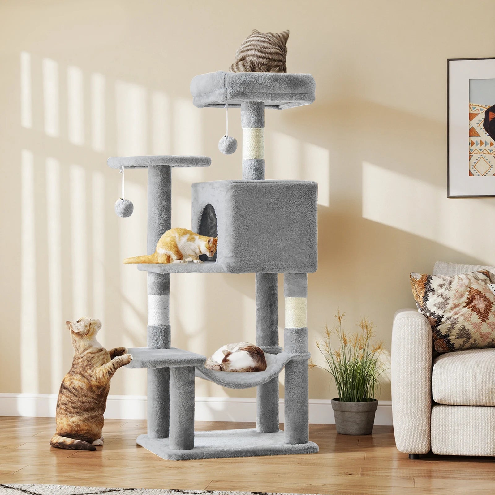 Multi-Level Cat Tree Tower with Condo & Hammock