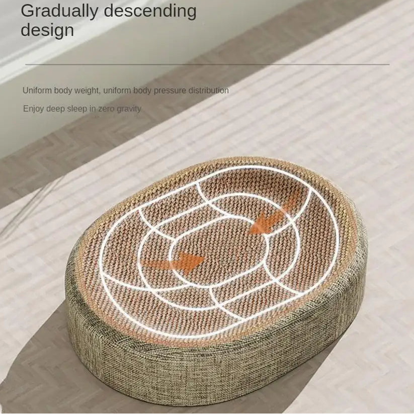 Multifunctional Sisal Oval Scratch Pad and Bed For Cats