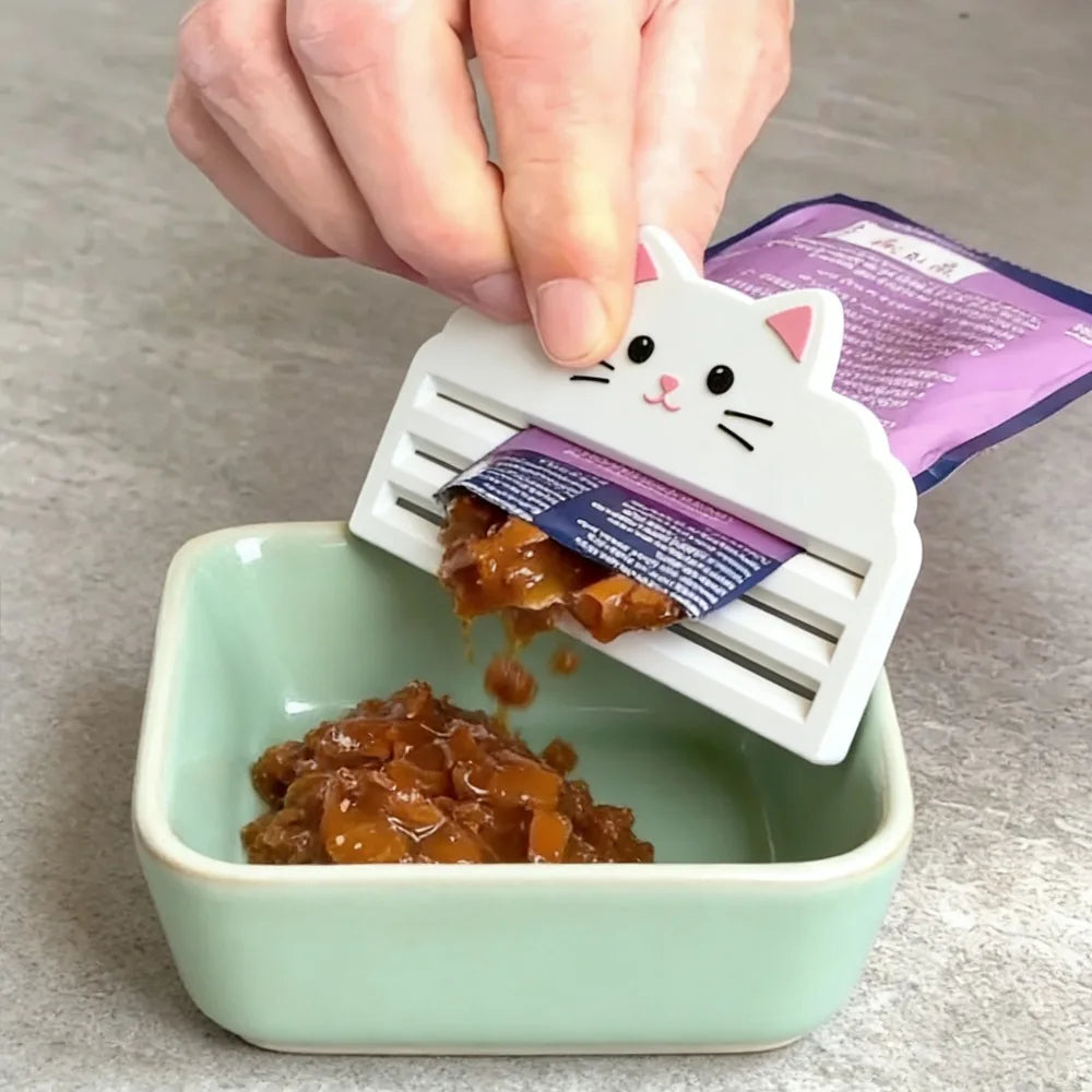 No-Waste Cute Cat Food Pouch Squeezer