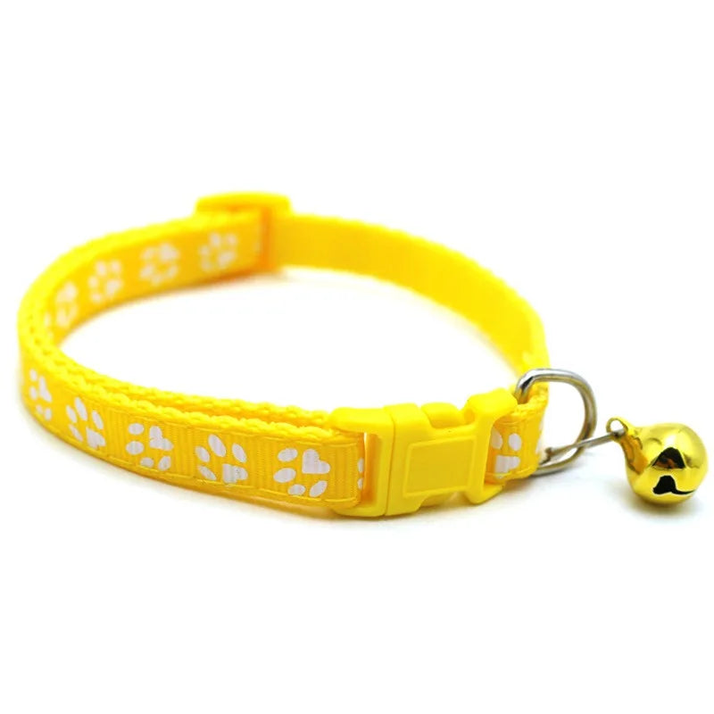 Pawprint Adjustable Pet Collar with Bell