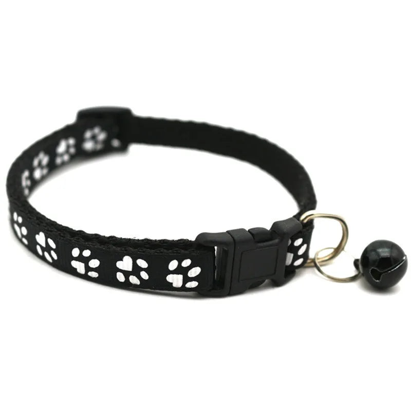 Pawprint Adjustable Pet Collar with Bell