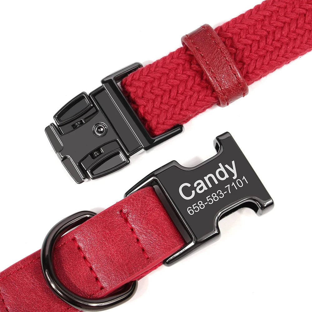 Personalized Durable Nylon Dog Collar & Leash Set