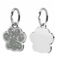Personalized Glitter Paw Pet ID Tag
