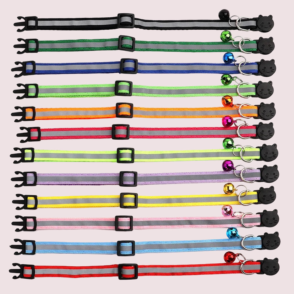 Personalized Reflective Cat & Puppy Collar with Engraved ID Tag