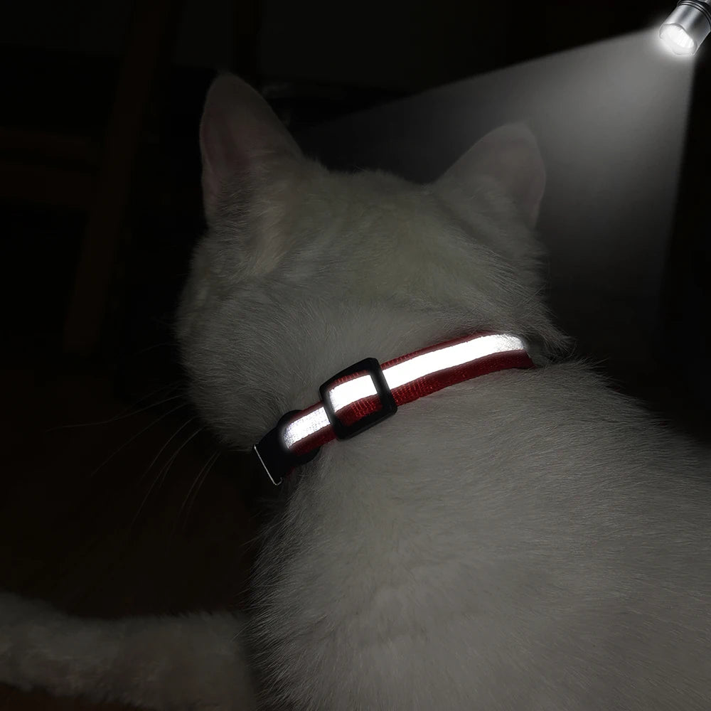 Personalized Reflective Cat & Puppy Collar with Engraved ID Tag