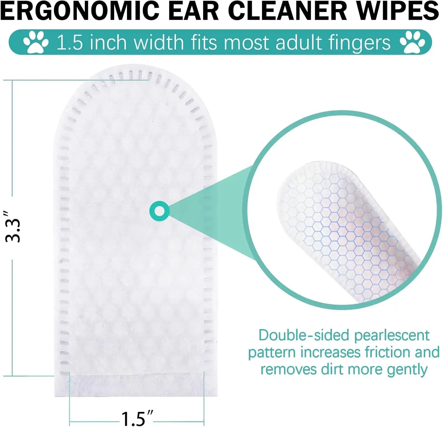 Pet Ear Cleaner Finger Wipes for Dogs & Cats