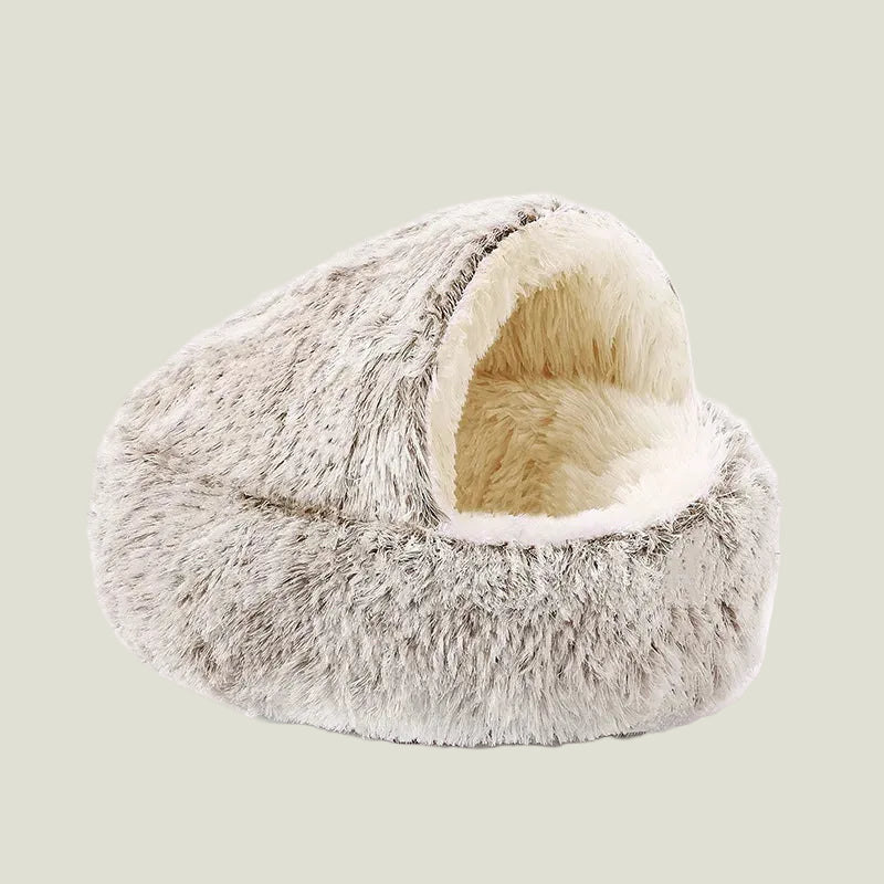 Plush Round Cushioned Pet Bed House Basket