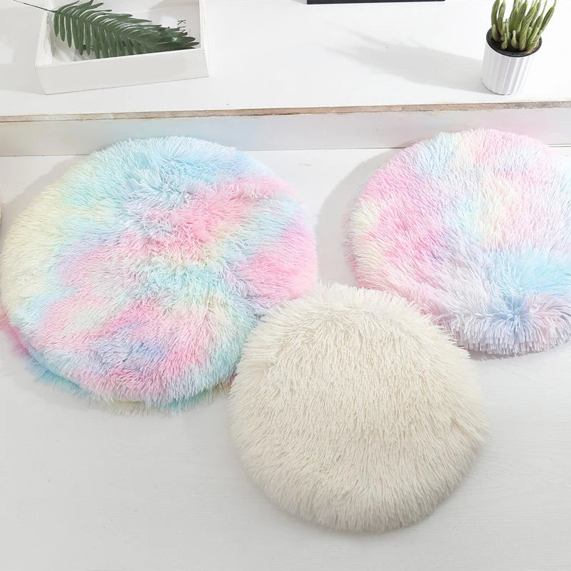 Plush Round Furry Mat Pet Bed Cushion