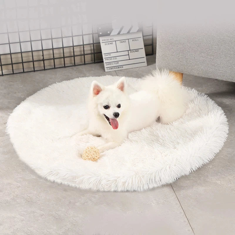 Plush Round Furry Mat Pet Bed Cushion
