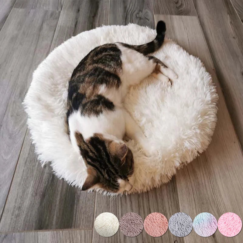 Plush Round Furry Mat Pet Bed Cushion