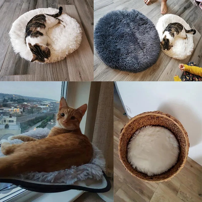 Plush Round Furry Mat Pet Bed Cushion