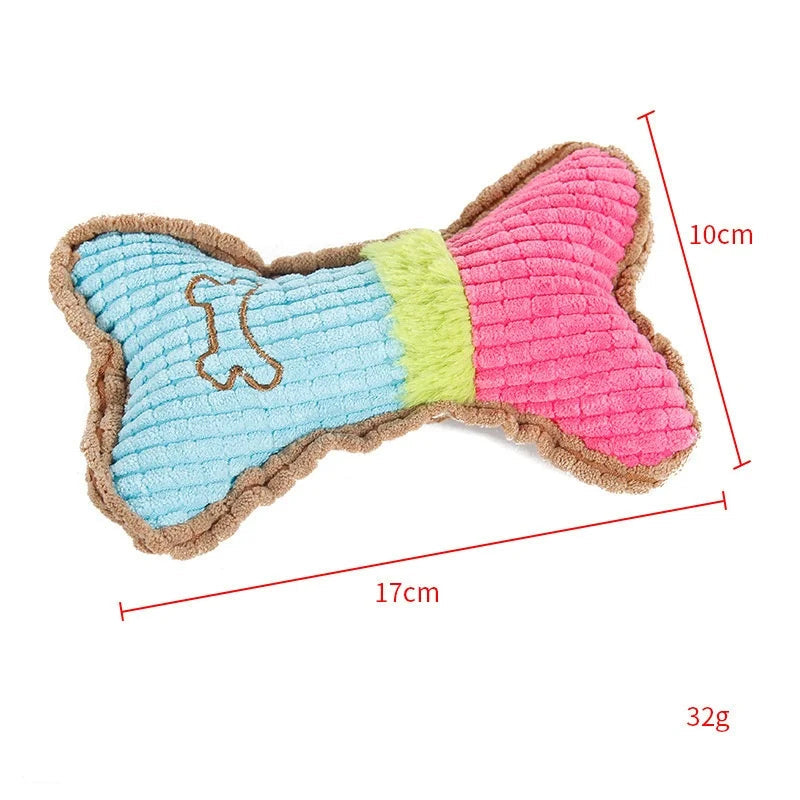 Plush Squeaky Bone Chew Toy for Dogs