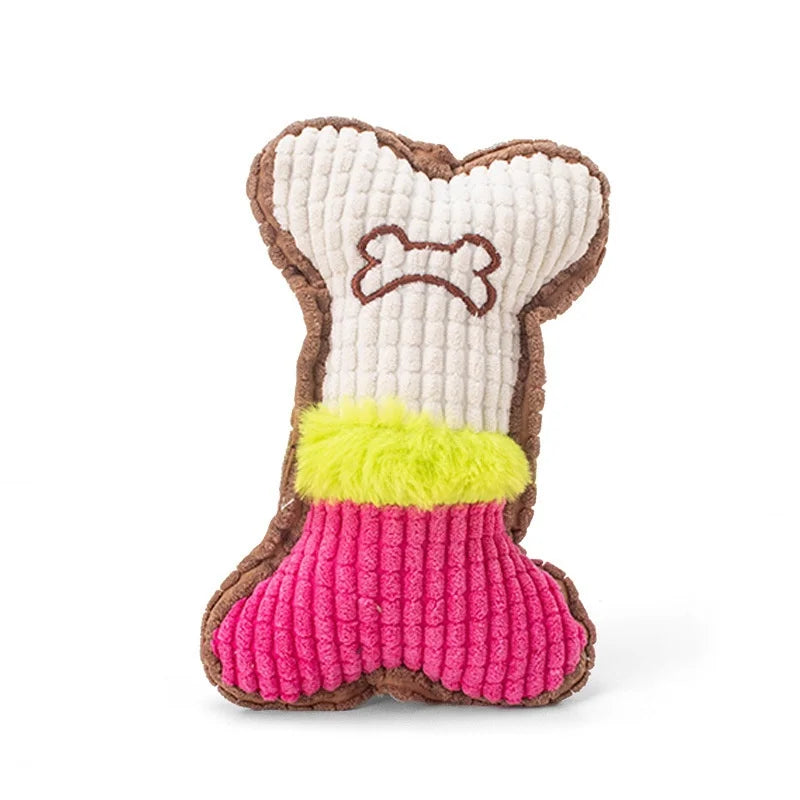Plush Squeaky Bone Chew Toy for Dogs