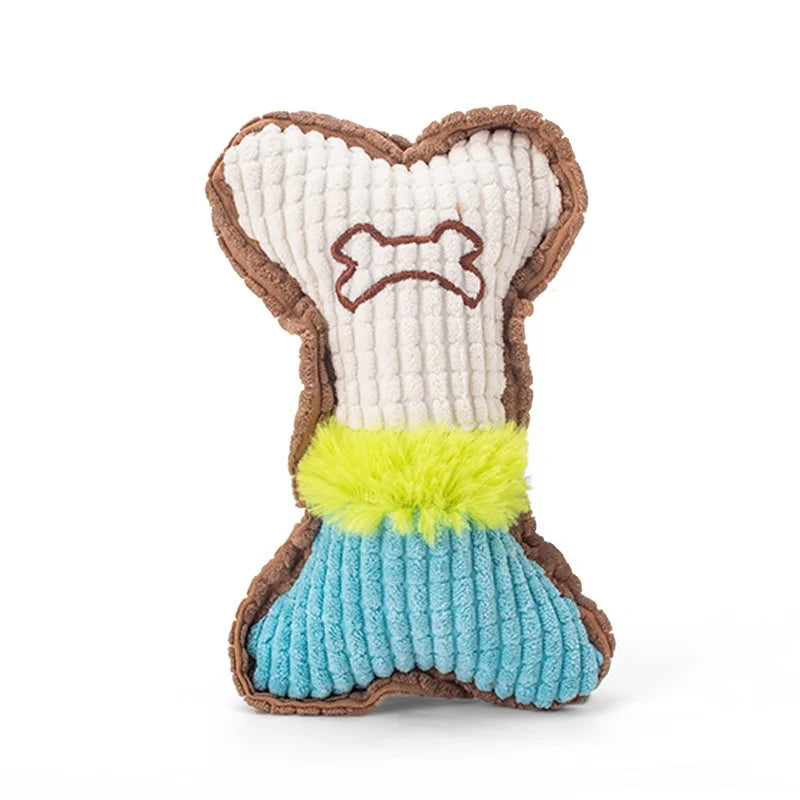 Plush Squeaky Bone Chew Toy for Dogs