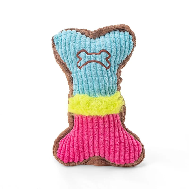 Plush Squeaky Bone Chew Toy for Dogs