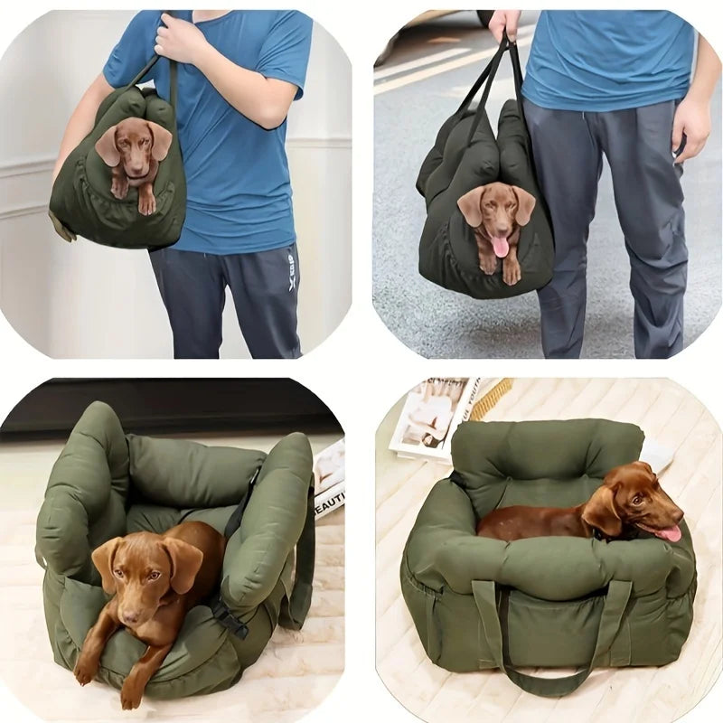 Portable Anti-Slip Dog Car Seat Bed with Safety Belt