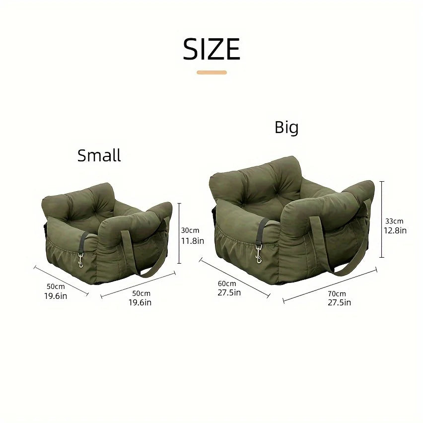 Portable Anti-Slip Dog Car Seat Bed with Safety Belt