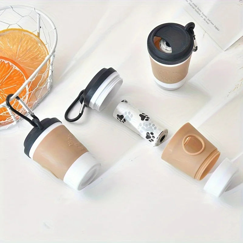 Portable Coffee Cup Shaped Dog Waste Bag Dispenser