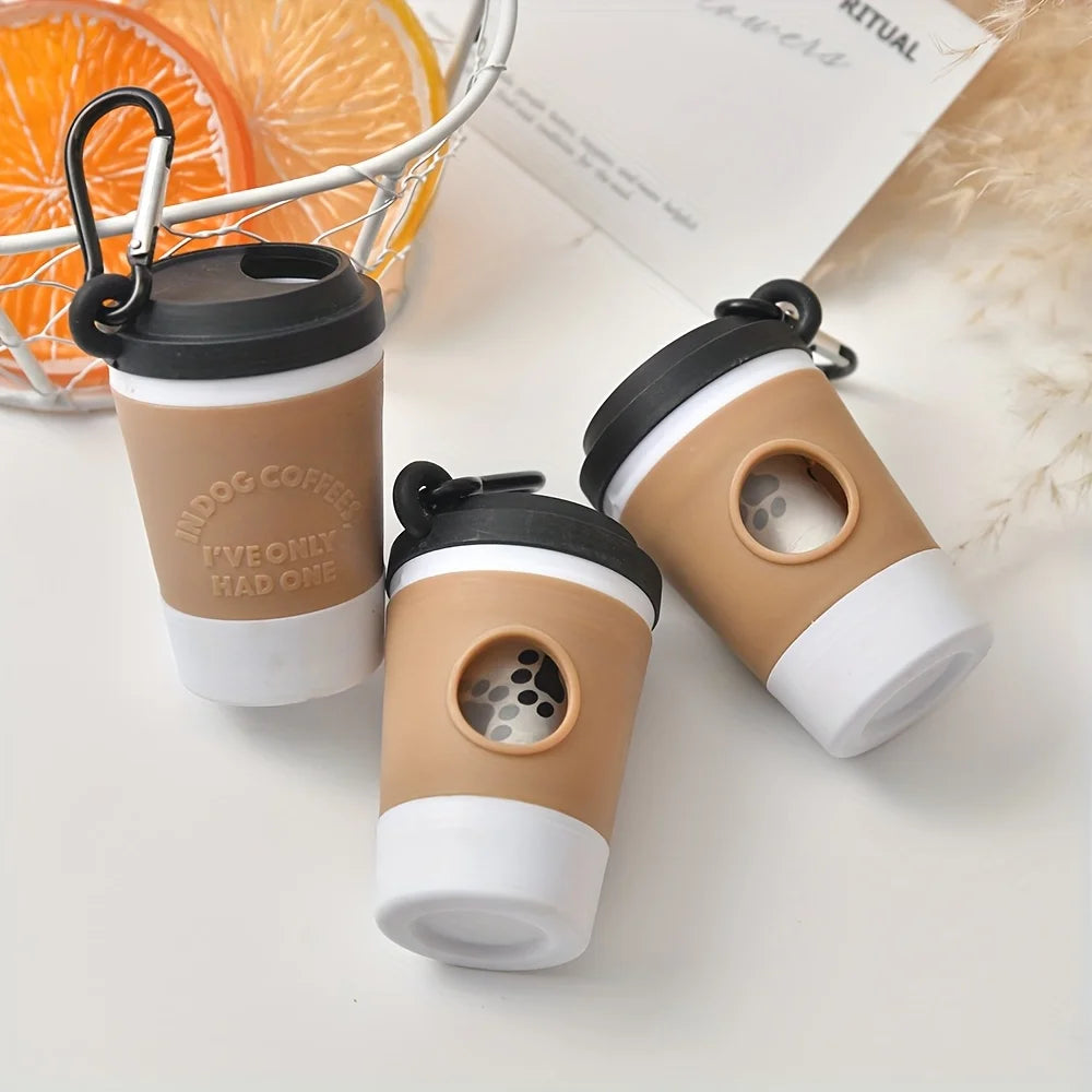 Portable Coffee Cup Shaped Dog Waste Bag Dispenser