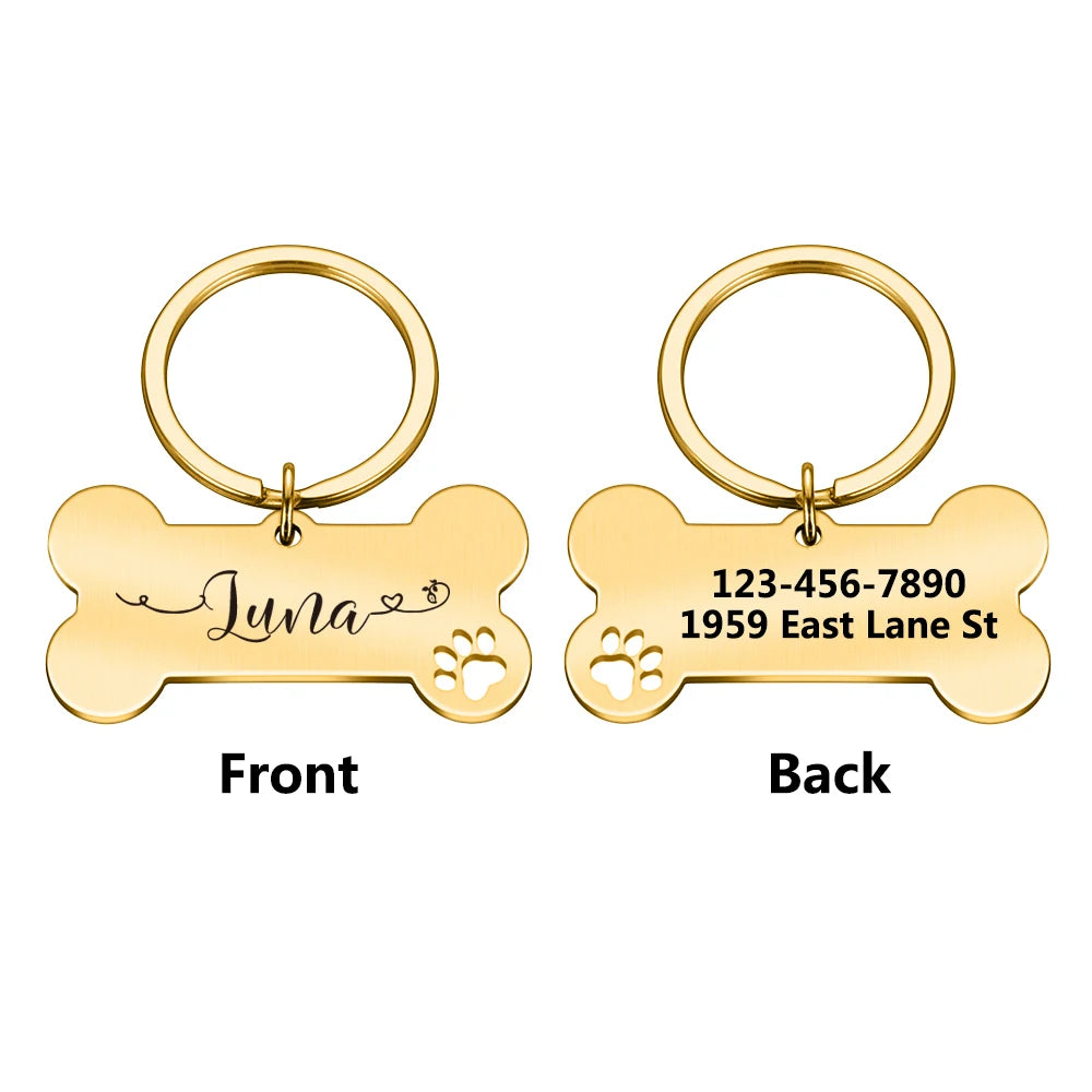 Premium Personalized Dog Bone ID Tag