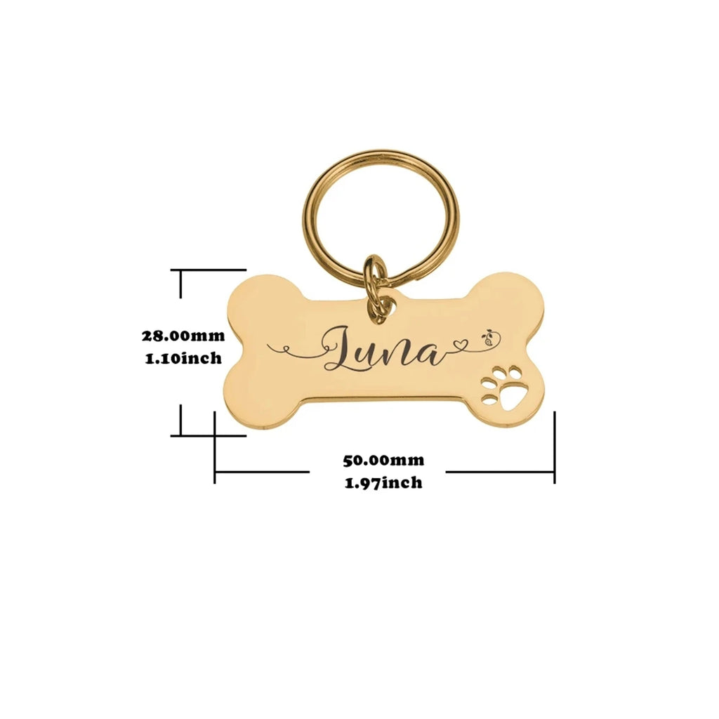 Premium Personalized Dog Bone ID Tag