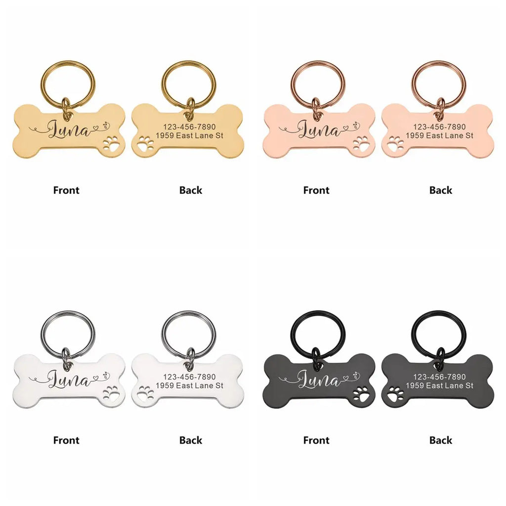 Premium Personalized Dog Bone ID Tag